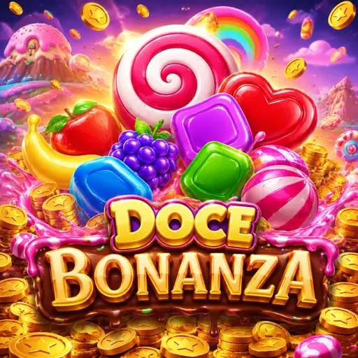 Card do jogo Sweet Bonanza com doces coloridos e girassol em destaque