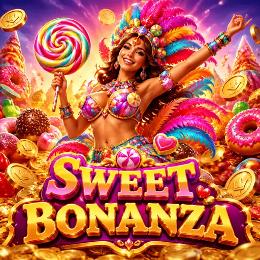 Sequência de queda de símbolos no Sweet Bonanza mostrando a cascata de frutas